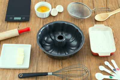 3 of 4:Home Basics Fluted Cake Pan, Non-Stick 
