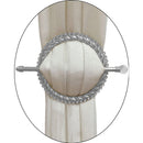 1 of 1:Premius Round Rhinestone Decorative One Pair Curtain Tie Back, Silver, 6x6 Inches 