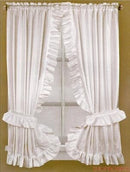 1 of 1:Fabric Dobbie Window Curtain Set White - 36x54 