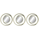 1 of 1:Ensemble de 3 miroirs géométriques ronds Premius, décoration murale, champagne, 25,4 cm, 76,2 cm au total 