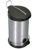1 of 4:Home Basics - Cubo de basura de acero inoxidable cepillado de 30 litros con parte superior de plástico, color plateado 