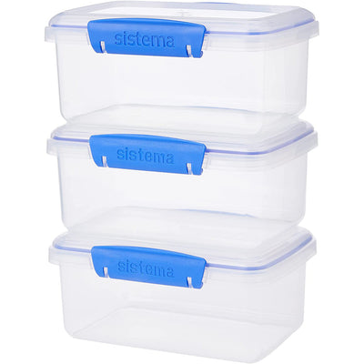 6 of 6:Sistema KLIP IT Contenedores Rectangulares para Almacenaje de Alimentos, Azul Claro, Paquete de 10 