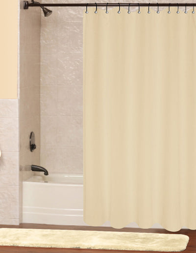 1 of 1:Vinyl Shower Curtain Liner with Grommets and Magnets, Beige, 70x72 Inches 