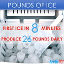4 of 7:Máquina para hacer hielo digital portátil Arctic-Pro, roja, hace 2 tamaños de hielo 