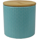 1 of 2:Home Basics Wave Ceramic Canister With Bamboo Lid, Turquoise, Small, 5x5 Inches 