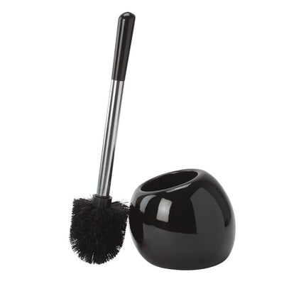 1 of 2:Bath Bliss Ceramic Dome Toilet Brush & Holder in Black 