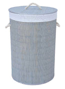 1 of 3:Home Basics Round Bamboo Hamper, Grey 