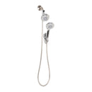 1 of 4:Bath Bliss - Cabezal de ducha doble de lujo con 5 funciones, cromado 