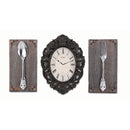 1 of 2:Juego de reloj de pared de cocina Premius con detalles, marrón oscuro, 14 x 10 pulgadas 