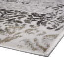 6 of 7:Capri - Juego de alfombras con diseño de damasco envejecido Bayalage de 3 piezas, blanco y gris, 5 x 7 pies 