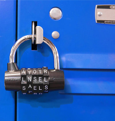 3 of 4:Wordlock Pl-004-Bk 5-Dial Combination Padlock, Black 