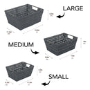2 of 3:Simplify 3 Pack Set Rattan Tote Storage Baskets, Charcoal 
