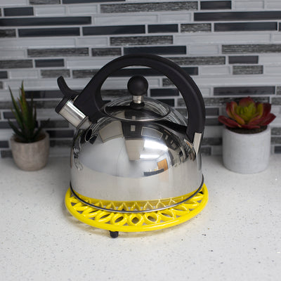 4 of 5:Home Basics Sunflower Collection Cast Iron Trivet, Yellow, 8x8x5 Inches 