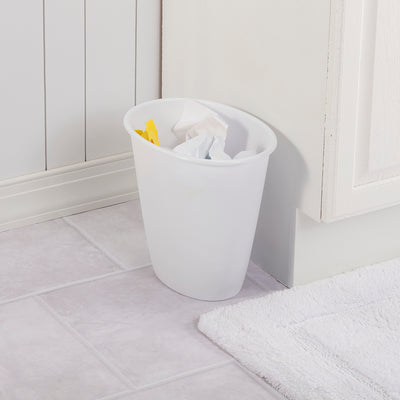 2 of 2:Sterilite 1.5 Gallon Oval Vanity Wastebasket, White, 10x10x5 Inches 