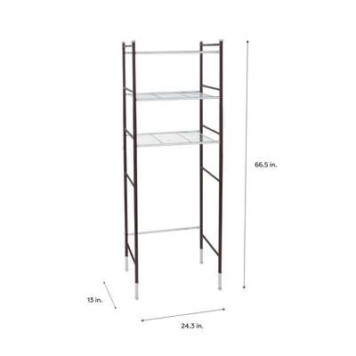 4 of 4:Neu Home 3 Shelf Duplex Line Over the Toilet Space Saver Rack 