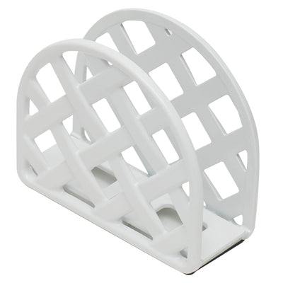 1 of 3:Porte-serviettes en fonte tissée Home Basics, blanc, 14 x 5 x 12 cm 