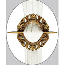 1 of 1:Premius Oval Scroll decorativo un par de cortineros, dorado, 7 x 8 pulgadas 