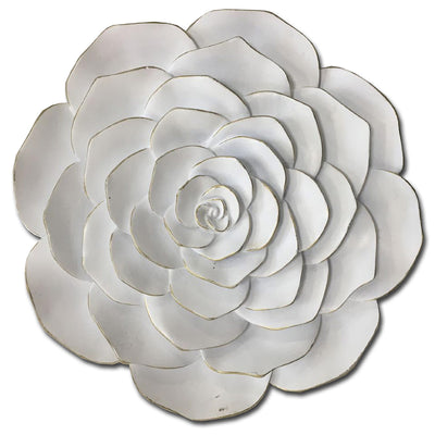 1 of 1:Premius Resin Pastel Floral Wall Decor, White, 12 Inches 
