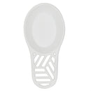 3 of 5:Home Basics Cast Iron Lines Design Spoon Rest, White, 7.5x3.5x1.3 Inches 