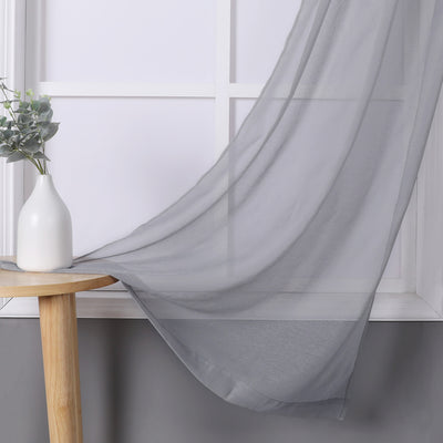 3 of 8:Sheffield 2-Pack Solid Sheer Grommet Window Panel, Gray, 76x84 Inches 