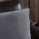 4 of 5:Bearpaw - Almohada decorativa de piel sintética, color azul marino, 20.0 x 20.0 in 