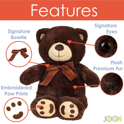 2 of 6:JOON Mini Teddy Bear, Dark Brown, 13 Inches 