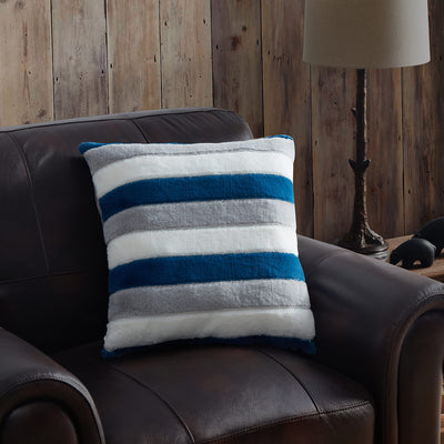 2 of 5:Bearpaw - Almohada decorativa de piel sintética, color azul marino, 20.0 x 20.0 in 