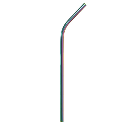 3 of 4:Gforce Eco-Friendly Reusable Stainless Steel Rainbow 10 Pack Straw Set, with 2 Cleaning Brushes 
