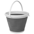 1 of 4:Home Basics Collapsible Plastic Bucket, Gray-White, 10 Liters 