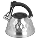 1 of 4:Home Basics Nova Tea Kettle, Diamond Embossed, Zinc, 2.7 Liter 