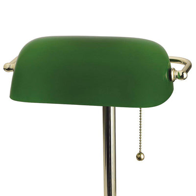 4 of 6:Tensor Brass Plated Banker's Desk Lamp, Green Shade, 13.5 Inches 