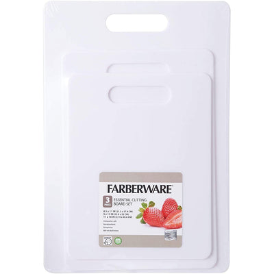 2 of 5:Farberware 3-Piece Essential Cutting Board Set, White 