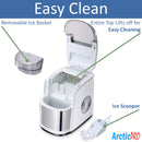 4 of 8:Arctic-Pro Easy Clean Flip-Top Lid Portable Ice Maker, White-Stainless Steel 