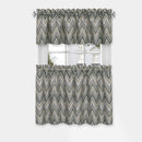 5 of 8:Ensemble de rideaux de cuisine imprimés Avery, 3 pièces, anthracite, niveaux 58 x 36 pouces, cantonnière 58 x 14 pouces 