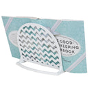 3 of 3:Home Basics Cast Iron Chevron Design Cookbook Stand, White, 10.5x5.5x9 Inches 