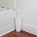 5 of 7:Home Basics Plastic Tapered Toilet Brush And Holder, White, 4x15 Inches 