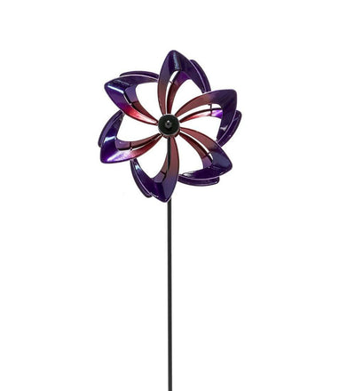 4 of 6:Plow and Hearth Metal Pinwheel Decorative Garden Stakes, Set of 3 