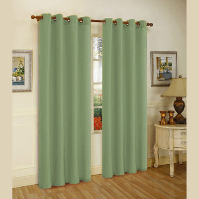 1 of 1:Panneau de fenêtre en fausse soie Melanie avec 8 œillets, sauge, 55 x 84 pouces 