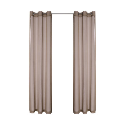 4 of 7:Sheffield 2-Pack Solid Sheer Grommet Window Panel, Brown, 76x84 Inches 