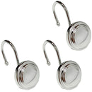 1 of 1:Popular Bath Button Metal Shower Curtain Hooks, Chrome, 12 Pack 
