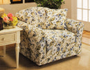 3 of 3:Madison Jersey Stretch Solid Furniture Slipcover, Blue Flower 