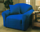 2 of 4:Madison Jersey Stretch Solid Furniture Slipcover, Cobolt Blue 