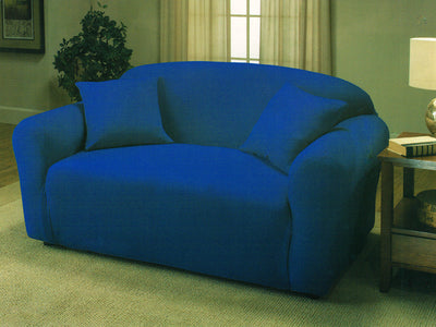 4 of 4:Madison Jersey Stretch Solid Furniture Slipcover, Cobolt Blue 