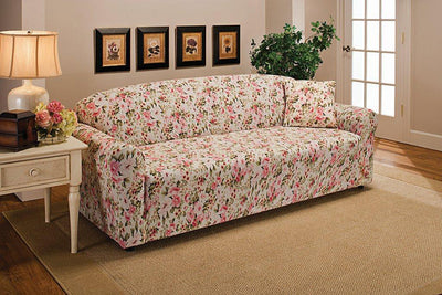 2 of 4:Housse de protection Madison en jersey extensible, couleur unie, motif fleur de rose 