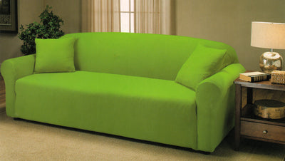 2 of 4:Madison Jersey Stretch Solid Furniture Slipcover, Lime Green 