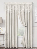 1 of 3:Luna Mesh Metallic Rod Pocket Window Panel and Valance Treatments, Ivory 