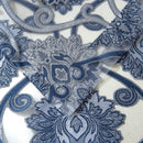 5 of 8:Milawi Jacquard Sheer Rod Pocket Panel And Valance Treatments, Navy 