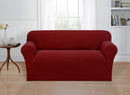 2 of 8:Madison Stretch Mason Weave Pattern Furniture Slipcover, Ladrillo 