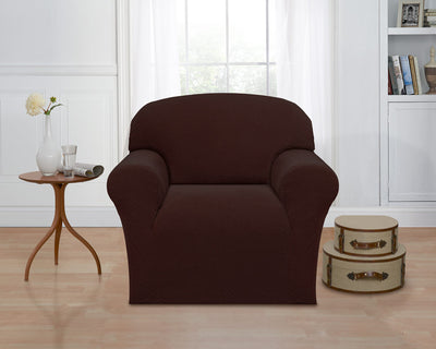 2 of 2:Housse de meuble extensible Madison Mason, motif tissé, chocolat 