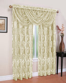 3 of 4:Milawi Jacquard Sheer Rod Pocket Panel And Valance Treatments, Beige 